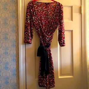 AGB Mock wrap dress red/black/white Size 16